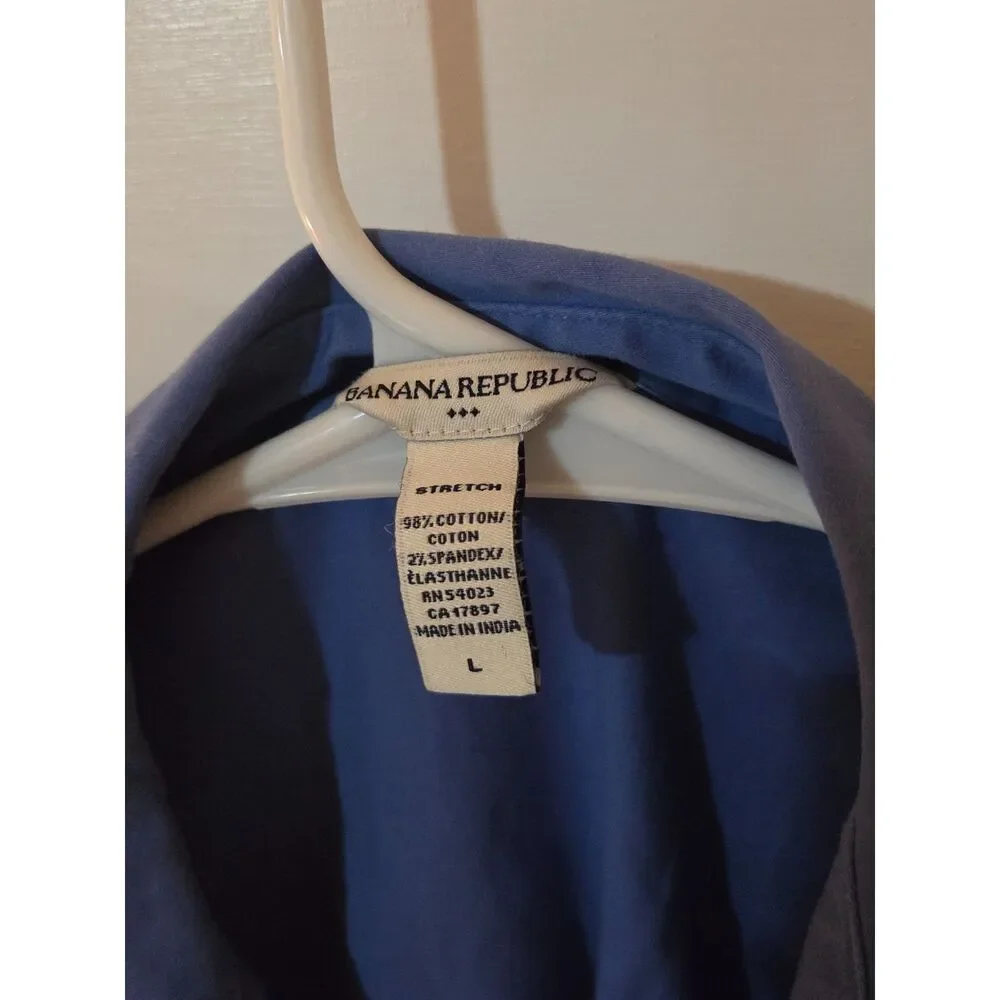 Women's Banana Republic Size Large Stretch Blue Shirt